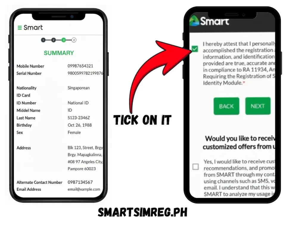 double-check accuracy and tick the box