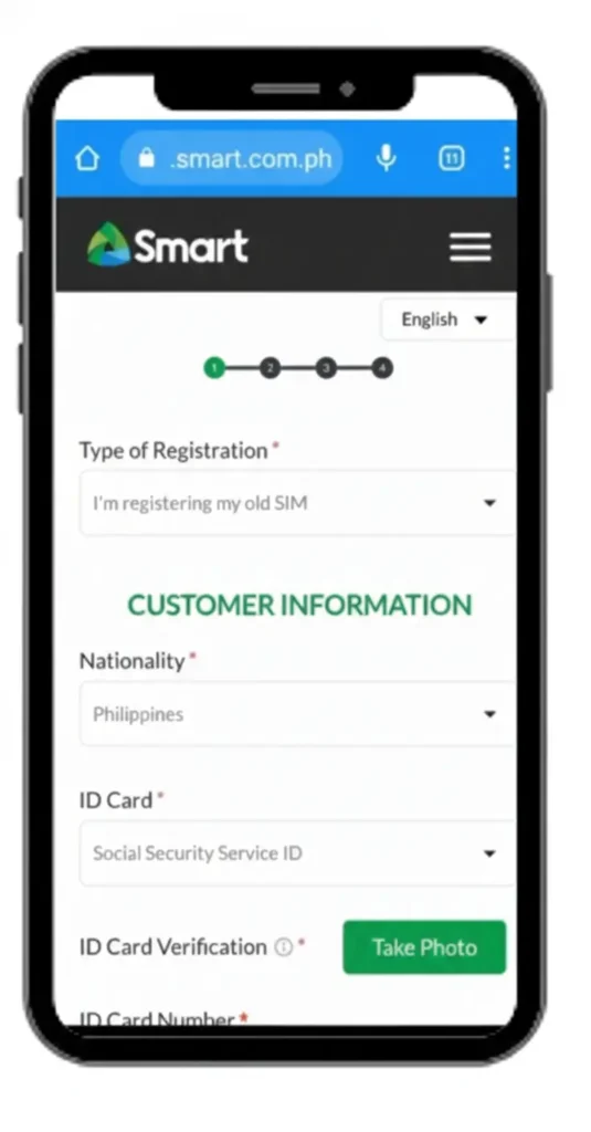 Choose the nationality and carefully select the valid ID