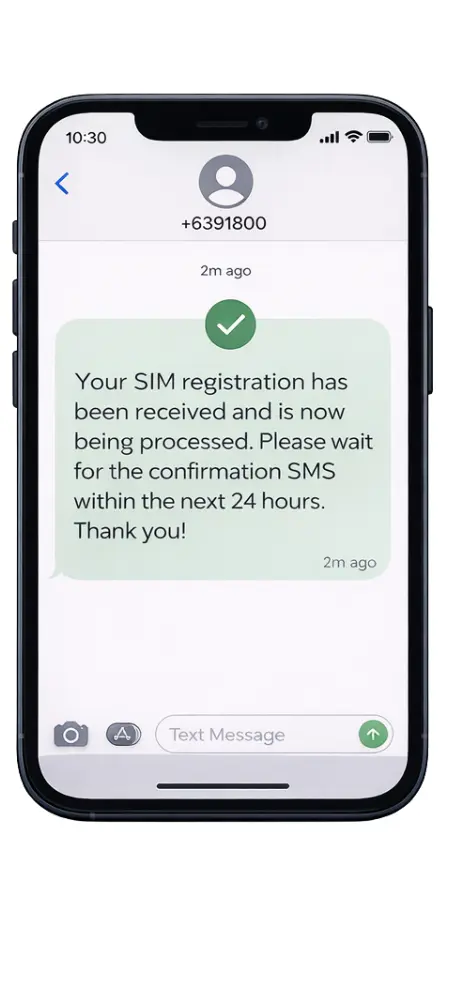 Image of a smartphone displaying an SMS marketing campaign with promotional messages and graphics.