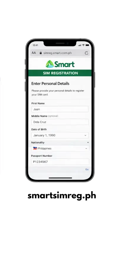 Enter personal details