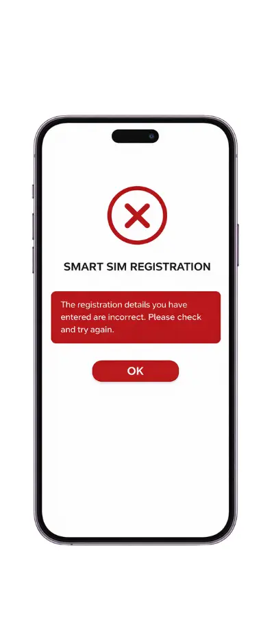 Incorrect Registration Details